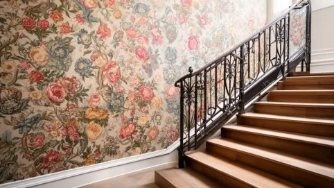 Aranżacja tapeta na klatkę schodową